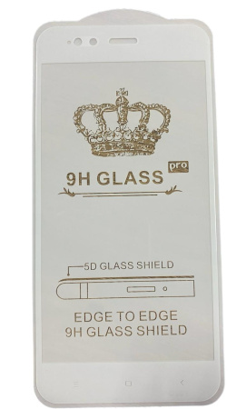 Защитное стекло для Xiaomi Mi 5X/Mi A1 (полное покрытие) 5D белое