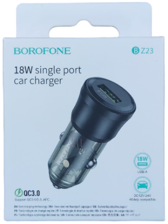 Автомобильное зарядное устройство 18W BZ23 Borofone USB QC3.0