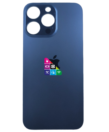 Задняя крышка для iPhone 15 Pro Max Blue Titanium с большим отверстием под камеру синий