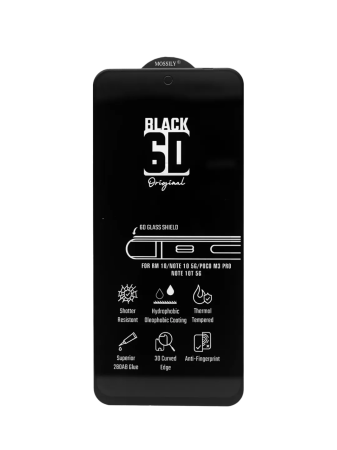 Защитное стекло Mossily для Xiaomi 13T/13T Pro/K60/K60 Pro 6D черное