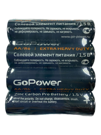 Батарейка солевая GoPower R6 Extra Heavy Duty 1.5V AA 1шт