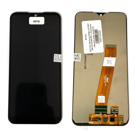 Дисплей для Samsung Galaxy A01/M01 SM-A015F/M015F с тачскрином черный узкий коннектор