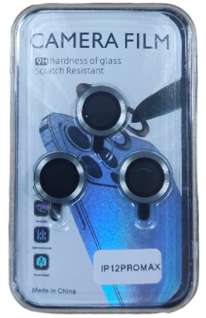 Защитные стекла камер для iPhone 12 Pro Max в серой рамке