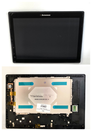 Дисплей Lenovo Tab 2 A10-70F с тачскрином в рамке (черный)