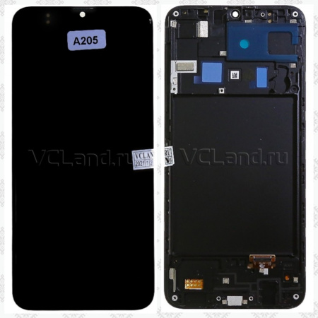 Дисплей для Samsung Galaxy A20 SM-A205F с тачскрином в рамке черный OL