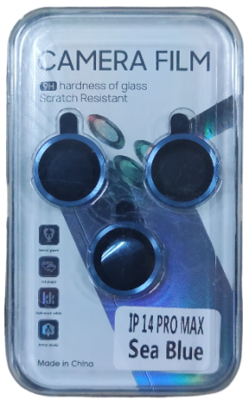 Защитные стекла камер для iPhone 14 Pro 14 Pro Max в синей рамке