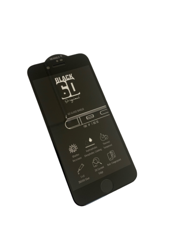 Защитное стекло MOSSILY для iPhone 7/8/SE 2020 (повышенной прочности) 6D черное