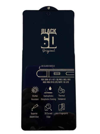 Защитное стекло MOSSILY для Samsung Galaxy A71/A73/S10 Lite/Note 10 Lite 6D черное