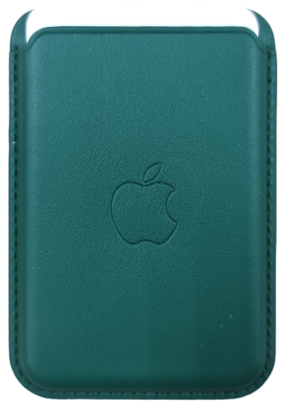 Накладка кардхолдер Leather Wallet Magsafe для iPhone c 12 по 15 серии зеленая