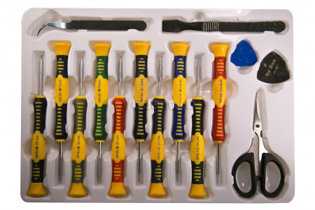 Набор инструментов YaXun YX-821A (отвертки, лопатка, медиаторы, ножницы, пинцет) 