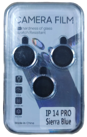 Защитные стекла камер для iPhone 14 Pro 14 Pro Max в голубой рамке