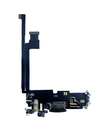 Шлейф для iPhone 12 Pro Max с разъемом зарядки (lightning) и микрофоном (черный)