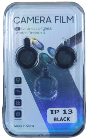 Защитные стекла камер для iPhone 13 в черной рамке
