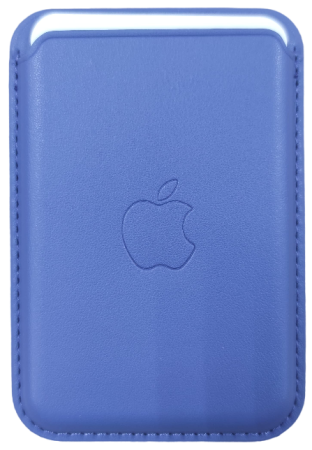 Накладка кардхолдер Leather Wallet Magsafe для iPhone c 12 по 15 серии голубая