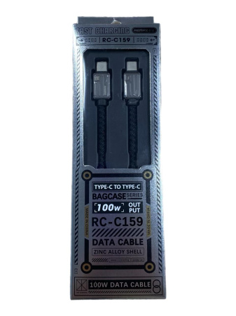 Кабель зарядки Remax модель RC-C159 Type-C - Type-C PD 100W 1 метр черный