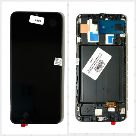 Дисплей для Samsung Galaxy A30 SM-A305F с тачскрином в рамке черный OL