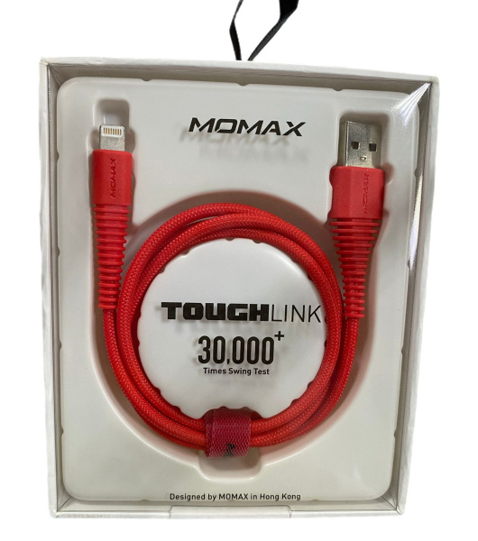 Кабель зарядки (lightnng) MFI для iPhone iPod/iPhone/iPad MOMAX  TOUGHLINK 1.2M (красный) Кабель зарядки (lightnng) MFI для iPhone iPod/iPhone/iPad MOMAX  TOUGHLINK 1.2M (красный)