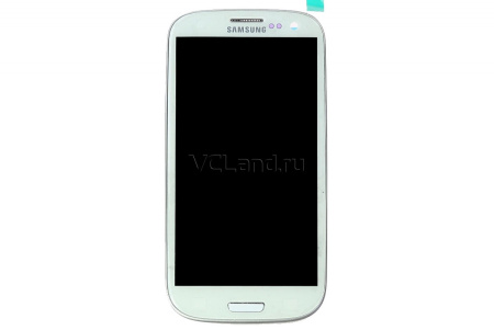 Дисплей Samsung Galaxy S3 GT-i9300 с тачскрином в рамке (белый)