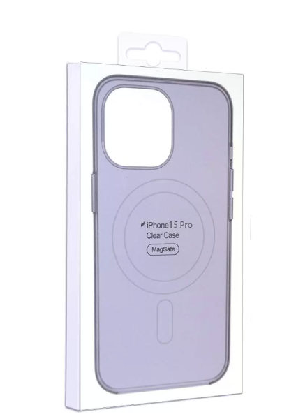 Чехол iPhone 15 Pro Clear Case MagSafe фиолетовый, прозрачный Чехол iPhone 15 Pro Clear Case MagSafe фиолетовый, прозрачный