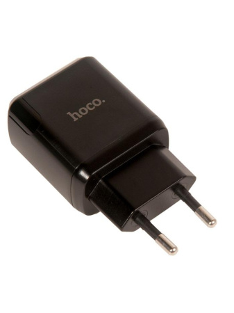 Блок зарядки Hoco USB 18W QC3.0 черного цвета