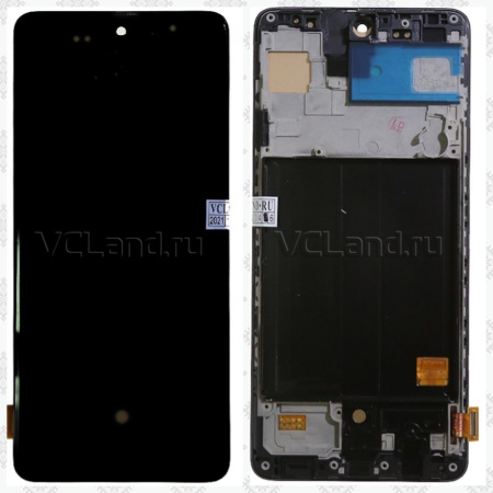 Дисплей Samsung Galaxy A51 (2020) SM-A515F с тачскрином в рамке (черный) OLED