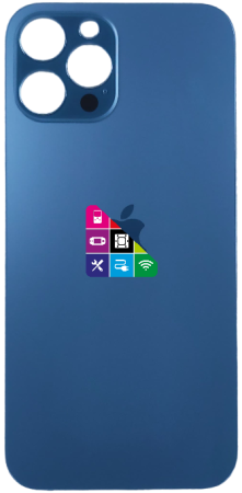 Задняя крышка для iPhone 12 Pro Max, синяя, с большим отверстием под камеру