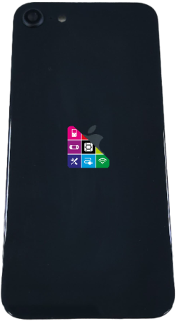 Задняя крышка для iPhone SE (2022), черная, с линзой камеры