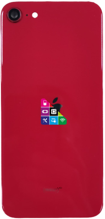 Задняя крышка для iPhone SE (2022), красная, с линзой камеры