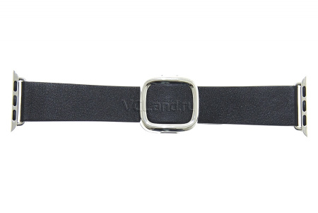 Ремешок для Apple Watch 38mm кожаный с современной застежкой (черный)