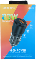 Автомобильное зарядное устройство 83W BZ20A  Borofone 2 порта USB 3.0 и Type C PD65W