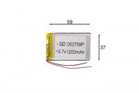 АКБ универсальная Сhina GD 053759p 5,0x37x59mm 3,7v 1200mAh на проводках