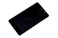 Дисплей Nokia XL Dual Sim (RM-1030) с тачскрином в рамке (черный)