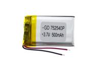 АКБ универсальная Сhina  GD 752540p 7,5x25x40mm 3,7v 500mAh на проводках