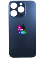 Задняя крышка для iPhone 15 Pro Blue Titanium с большим отверстием под камеру синий