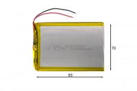 АКБ универсальная Сhina GD 377093p 3,7x70x93mm 3,7v 3200mAh на проводках