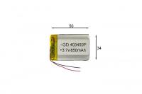 АКБ универсальная Сhina GD 403450p 4,0x34x50mm 3,7v 850mAh на проводках