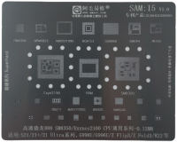 Трафарет AMAOE Samsung SAM15 для Galaxy S21/S21 Plus/S21 Ultra/Z Flip 3/Z Fold 3 T:0.12мм Трафарет AMAOE Samsung SAM15 для Galaxy S21/S21 Plus/S21 Ultra/Z Flip 3/Z Fold 3 T:0.12мм