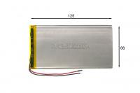 АКБ универсальная Сhina GD 3766125p 3,7x66x125mm 3,7v 4000mAh на проводках