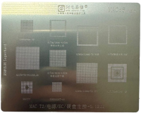Трафарет AMAOE MAC:6 V2.0 MAC T2/EC для MacBook A1534/A1706/A1707/A1989/A1990/A2159 T:0.12мм Трафарет AMAOE MAC:6 V2.0 MAC T2/EC для MacBook A1534/A1706/A1707/A1989/A1990/A2159 T:0.12мм