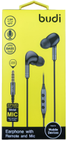 Наушники Budi  EP32DB Jack 3.5 с микрофоном и кнопками громкости Наушники Budi  EP32DB Jack 3.5 с микрофоном и кнопками громкости