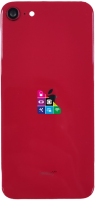 Задняя крышка для iPhone SE (2022), красная, с линзой камеры