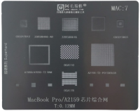 Трафарет AMAOE MAC:7 для MacBook A1989/A1990/A2159 T:0.12мм Трафарет AMAOE MAC:7 для MacBook A1989/A1990/A2159 T:0.12мм