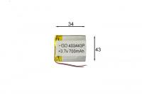 АКБ универсальная Сhina GD 403443p 4,0x34x43mm 3,7v 700mAh с проводками