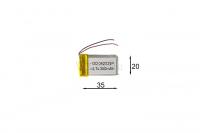 АКБ универсальная Сhina GD 042035p 4,0x20x35mm 3,7v 400mAh на проводках