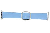 Ремешок для Apple Watch 38mm кожаный с современной застежкой (голубой) Ремешок для Apple Watch 38mm кожаный с современной застежкой (голубой)