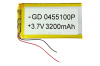 АКБ универсальная Сhina  GD 0455100p 4x55x100mm 3,7V 3200mAh на проводках