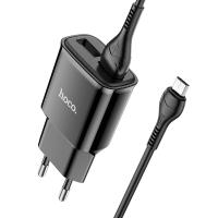 Блок зарядки Hoco с USB кабелем Micro 18W QC3.0 модель C72Q черный цвет Блок зарядки Hoco с USB кабелем Micro 18W QC3.0 модель C72Q черный цвет