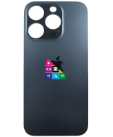 Задняя крышка для iPhone 15 Pro Black Titanium с большим отверстием под камеру черный