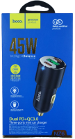 Автомобильное зарядное устройство 45W NZ6 Hoco 3 порта USB QC3.0 18W  Type C1 PD25W Type C2 PD20W 