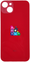 Задняя крышка для iPhone 14 Plus, красная, с большим отверстием под камеру